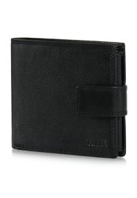 Ochnik - Skórzany zapinany czarny portfel męski. Kolor: czarny. Materiał: skóra #3