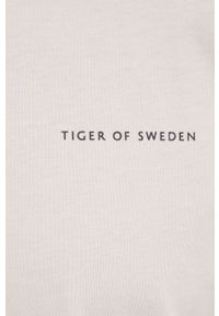 TIGER OF SWEDEN - Tiger Of Sweden T-shirt bawełniany kolor beżowy gładki. Okazja: na co dzień. Kolor: beżowy. Materiał: bawełna. Wzór: gładki. Styl: casual