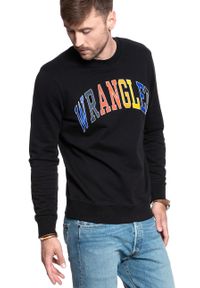 Wrangler - MĘSKA BLUZA WRANGLER LOGO SWEAT BLACK W6B6HY100. Kolor: czarny. Wzór: nadruk #8