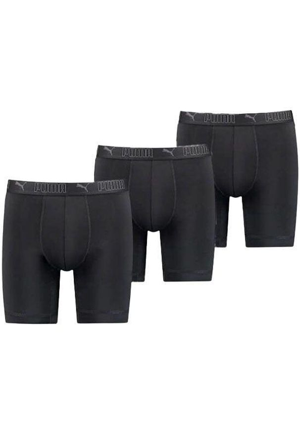 Bokserki majtki męskie Puma Long 3-Pack. Kolor: czarny. Materiał: materiał. Sport: fitness