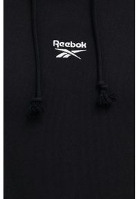 Reebok Classic bluza kolor czarny z kapturem gładka HS7149-BL/CHALK. Typ kołnierza: kaptur. Kolor: czarny. Wzór: gładki #2