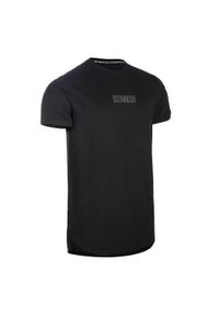 DOMYOS - Koszulka CHEST DAY do treningu siłowego. Kolor: czarny. Materiał: elastan, materiał. Długość: długie. Sport: fitness #1