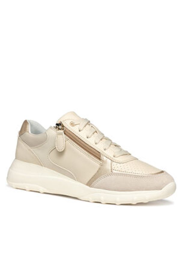 Geox Sneakersy D36LPB 05422 C1122 Écru. Materiał: zamsz, skóra