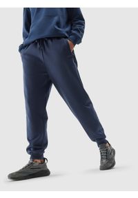 4f - Spodnie dresowe joggery męskie - granatowe. Kolor: niebieski. Materiał: dresówka