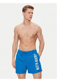 Calvin Klein Swimwear Szorty kąpielowe KM0KM01004 Niebieski Regular Fit. Kolor: niebieski. Materiał: syntetyk #2