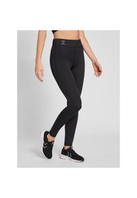 Damskie pełne legginsy Hummel q4 Hw. Kolor: czarny. Wzór: jodełka, nadruk
