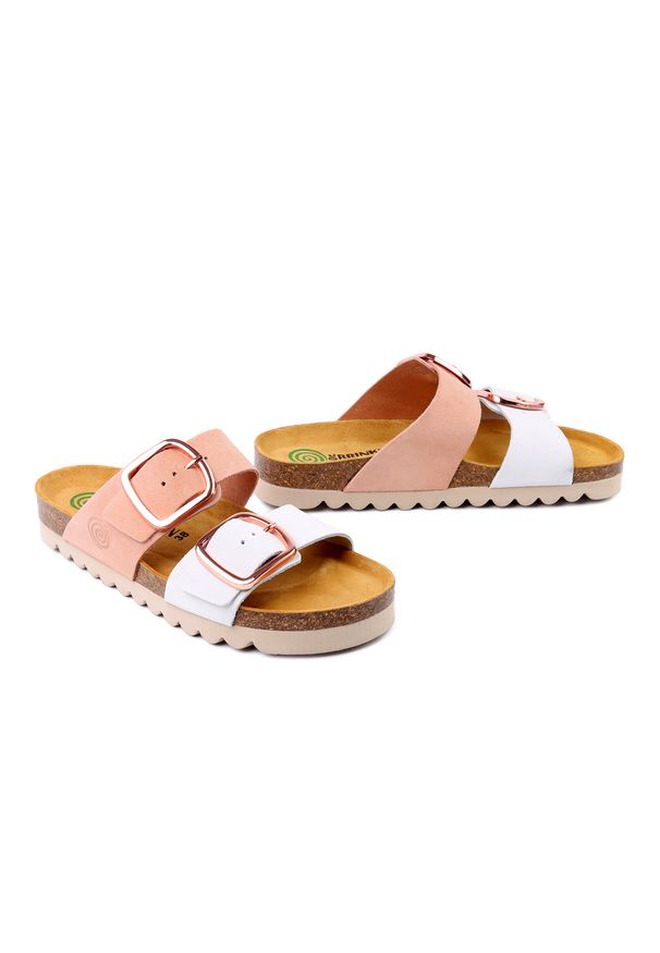 Dr. Brinkmann - DR. BRINKMANN 700924-42 rosa, klapki damskie. Kolor: różowy. Materiał: skóra