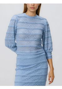 Reserved - Bluzka z koronką - jasnoniebieski. Kolor: niebieski. Materiał: koronka. Wzór: koronka