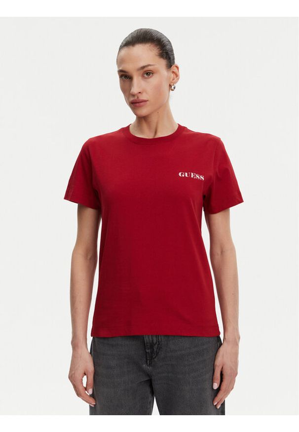 Guess T-Shirt W5RI04 I3Z14 Czerwony Regular Fit. Kolor: czerwony. Materiał: bawełna