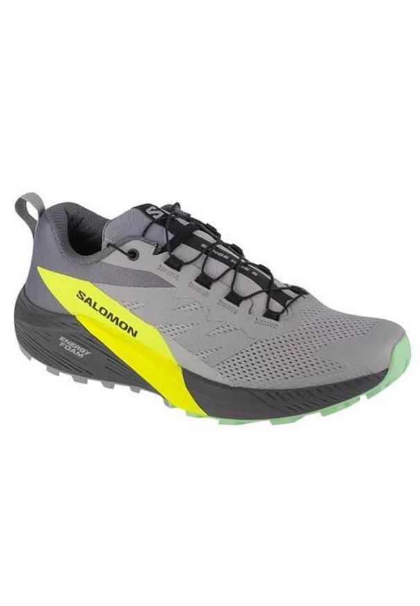 salomon - Buty do biegania męskie Salomon Sense Ride 5. Kolor: szary. Materiał: tkanina. Szerokość cholewki: normalna. Sport: bieganie