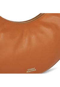 TOMMY HILFIGER - Tommy Hilfiger Torebka Crest Leather Shoulder Bag AW0AW15229 Brązowy. Kolor: brązowy #3