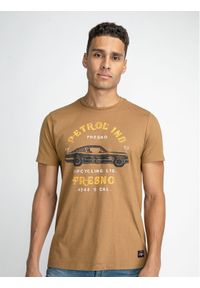 Petrol Industries T-Shirt M-1030-TSR604 Brązowy Regular Fit. Kolor: brązowy #1