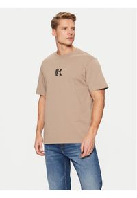 Karl Lagerfeld Jeans T-Shirt A1M17044 Brązowy Regular Fit. Kolor: brązowy. Materiał: bawełna