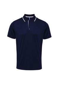 PREMIER - Męska Koszulka Polo Coolchecker Contrast. Typ kołnierza: polo. Kolor: niebieski #1