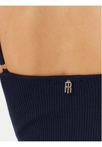 Fracomina Top FR25ST4006K410J9 Granatowy Slim Fit. Kolor: niebieski. Materiał: wiskoza