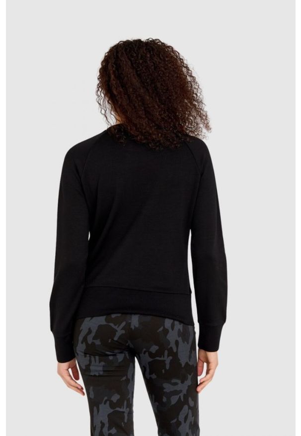 Aeronautica Militare - AERONAUTICA MILITARE Czarna bluza damska z dużym haftowanym logo, Rozmiar XS. Kolor: czarny. Materiał: wiskoza. Wzór: haft
