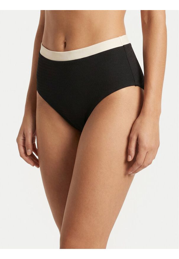 Seafolly Dół od bikini Band Wave 40775-305 Czarny. Kolor: czarny. Materiał: syntetyk