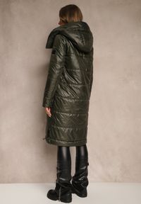 Renee - Zielona Kurtka z Pikowanymi Przeszyciami i Ściągaczami po Bokach Balinne. Okazja: na co dzień, na spacer. Kolor: zielony. Materiał: jeans. Styl: casual #5