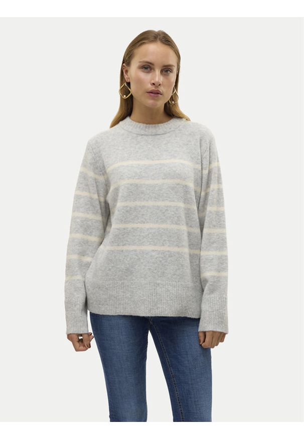 Vero Moda Sweter Flawless 10320487 Szary Loose Fit. Kolor: szary. Materiał: syntetyk