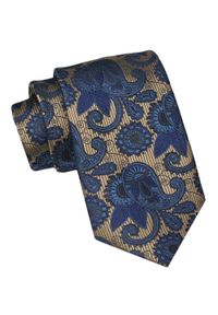 Alties - Krawat Męski, Klasyczny - ALTIES - Granatowe Paisley. Kolor: niebieski. Materiał: tkanina. Wzór: paisley. Styl: klasyczny