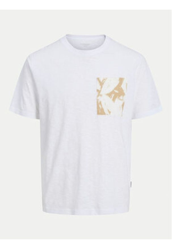 Jack & Jones - Jack&Jones T-Shirt Split 12272995 Biały Regular Fit. Kolor: biały. Materiał: bawełna
