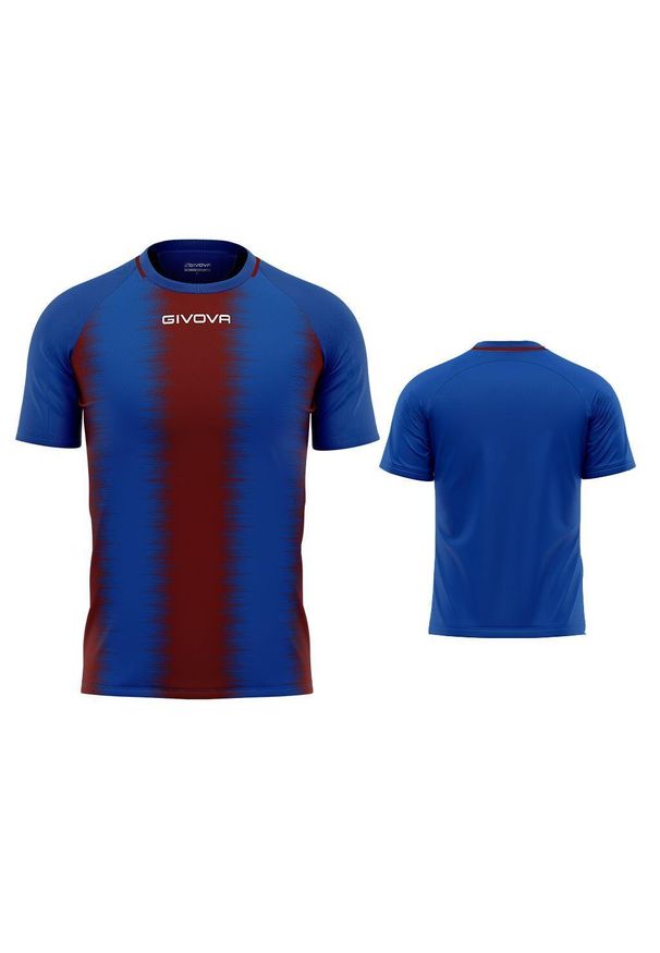 Givova Koszulka Stripe M/C Interlock, długi rękaw, rozmiar L. Kolor: czerwony, brązowy, niebieski, wielokolorowy. Długość rękawa: długi rękaw. Długość: długie. Sport: piłka nożna