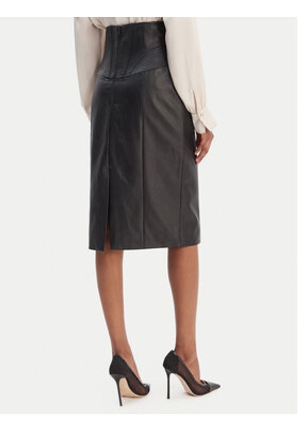 BARDOT - Bardot Spódnica z imitacji skóry Henley 60225SB Czarny Slim Fit. Kolor: czarny. Materiał: skóra