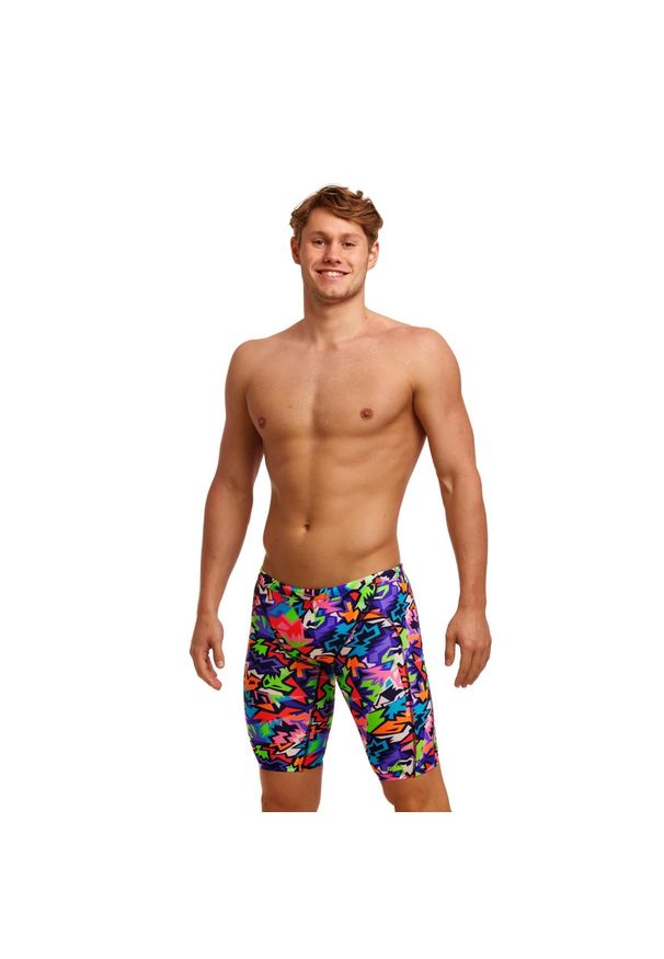 FUNKY TRUNKS - Spodenki kąpielowe męskie do pływania treningowe na basen Funky Trunks Jammer. Kolor: wielokolorowy