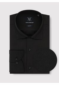 Pako Lorente - PAKO LORENTE – Męska elegancka koszula w kolorze czarnym. Okazja: na wesele, na ślub cywilny. Kolor: czarny. Materiał: bawełna. Długość rękawa: długi rękaw. Długość: długie. Wzór: gładki. Styl: elegancki