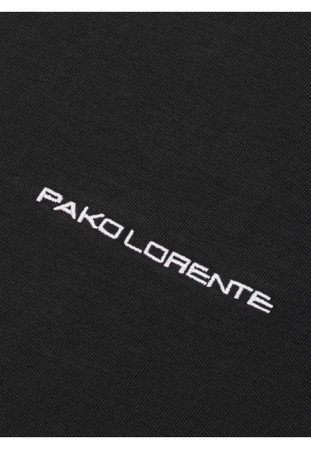 Pako Lorente - PAKO LORENTE – Czarny t-shirt męski. Kolor: czarny, niebieski, biały. Materiał: bawełna