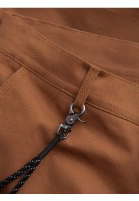 Ombre Clothing - Spodnie męskie z kieszeniami cargo i ściągaczem na dole nogawki - ciepło-brązowe V2 - Rozmiar: XL. Kolor: brązowy. Materiał: elastan, bawełna