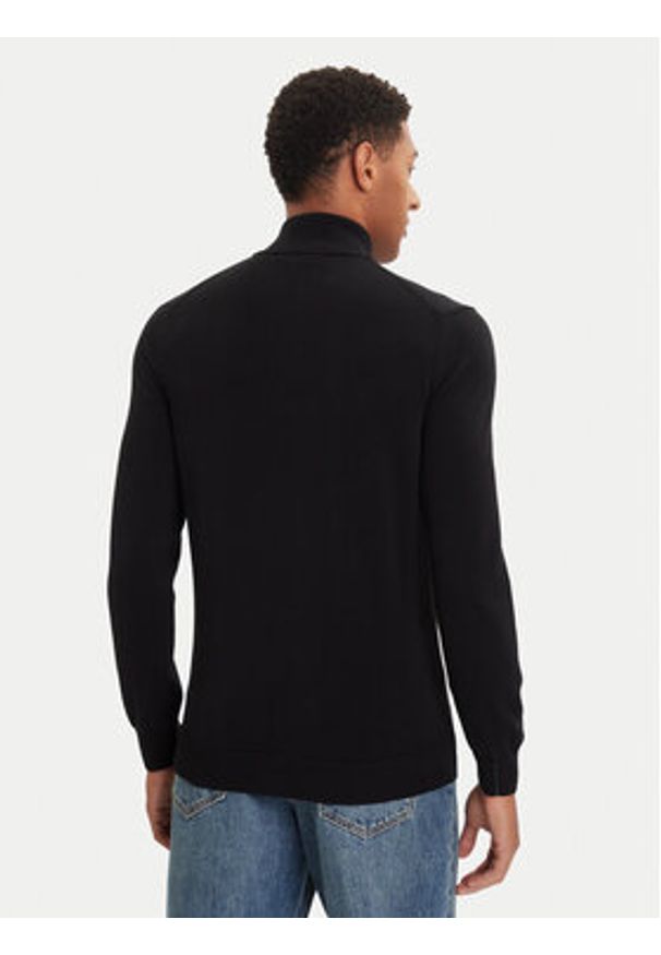 Lacoste Sweter AH1980 Czarny Classic Fit. Kolor: czarny. Materiał: bawełna