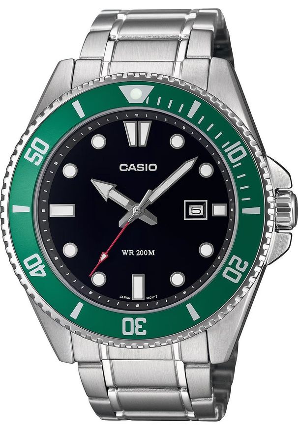 Zegarek Casio Zegarek męski Casio MDV-107D-3AVEF srebrny. Kolor: srebrny