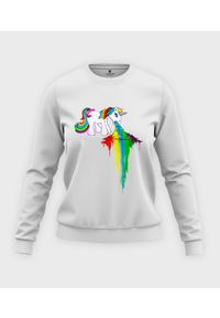 MegaKoszulki - Bluza klasyczna damska Rainbow vomit. Materiał: bawełna. Długość: długie. Wzór: nadruk. Styl: klasyczny #1
