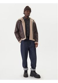 Jack & Jones Kurtka z imitacji skóry Cambridge 12282946 Brązowy Regular Fit. Kolor: brązowy. Materiał: skóra