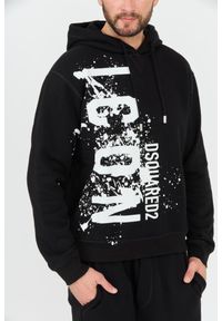 DSQUARED2 Czarna męska bluza z kapturem Icon Splash Cool Fit Hoodie, Rozmiar XXL. Typ kołnierza: kaptur. Kolor: czarny #6