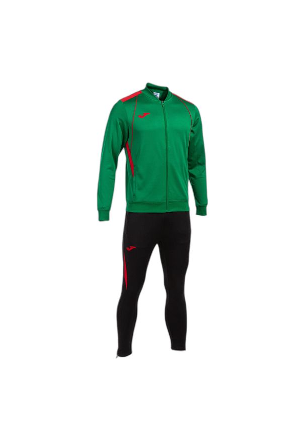 Dres Joma Championship VII. Kolor: wielokolorowy, czerwony, zielony. Materiał: dresówka. Sport: piłka nożna, fitness