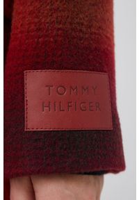TOMMY HILFIGER - Tommy Hilfiger - Płaszcz z domieszką wełny. Okazja: na co dzień. Kolor: czerwony. Materiał: wełna. Styl: casual, klasyczny #3