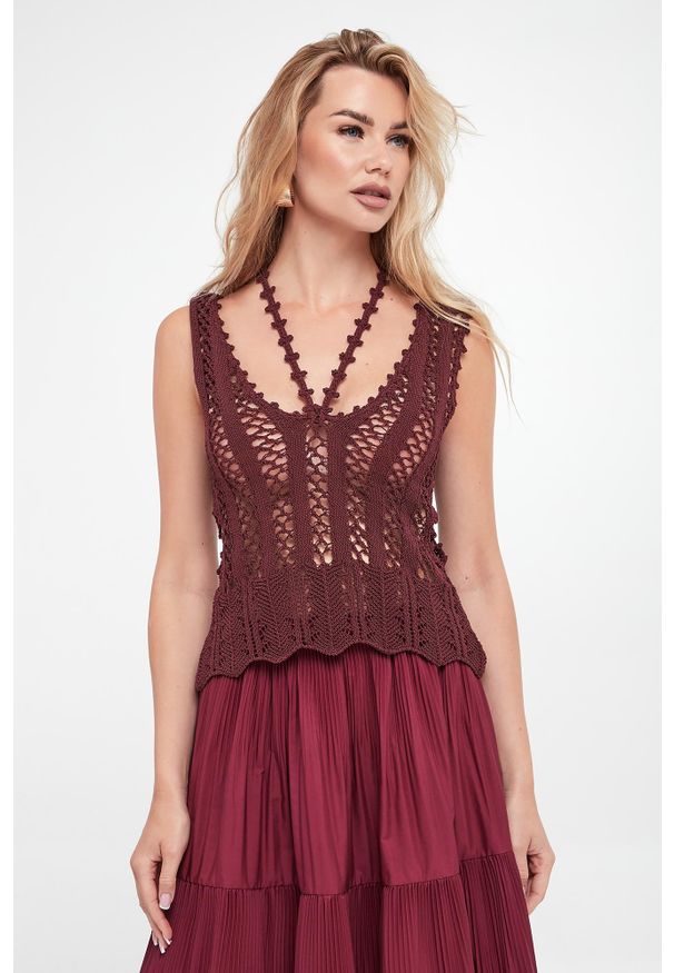 Patrizia Pepe - Top damski dziergany PATRIZIA PEPE. Materiał: dziergany