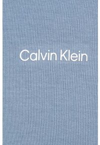 Calvin Klein bluza męska kolor niebieski z kapturem gładka. Typ kołnierza: kaptur. Kolor: niebieski. Materiał: dzianina. Wzór: gładki #2