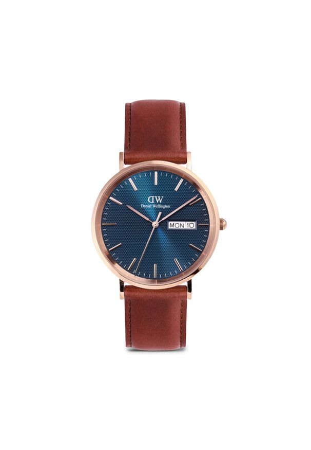 Daniel Wellington Zegarek Classic Day Display 40 DW00100830 Różowe złoto. Kolor: wielokolorowy, różowy, złoty. Materiał: skóra