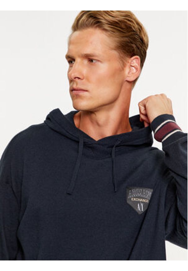 Armani Exchange Sweter 6RZM2A ZM3FZ 1510 Granatowy Regular Fit. Kolor: niebieski. Materiał: syntetyk