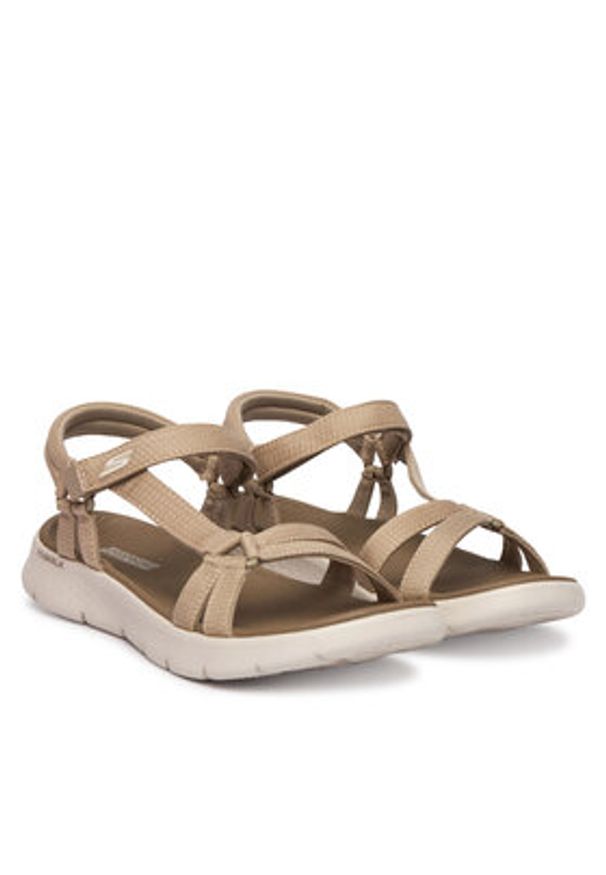 skechers - Skechers Sandały GO WALK FLEX SANDAL 141451/TPE Beżowy. Kolor: beżowy. Materiał: materiał