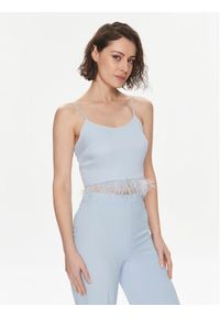 TwinSet - TWINSET Top 241TP2371 Błękitny Regular Fit. Kolor: niebieski. Materiał: syntetyk #1