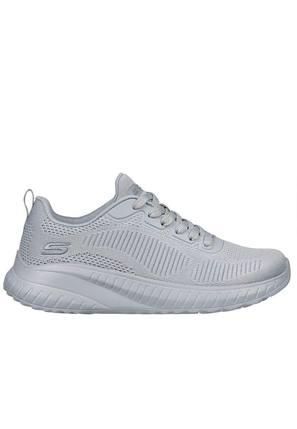 skechers - Buty do chodzenia damskie Skechers Bobs Squad Chaos Face Off. Zapięcie: sznurówki. Kolor: szary. Materiał: materiał, tkanina. Szerokość cholewki: normalna. Sport: turystyka piesza