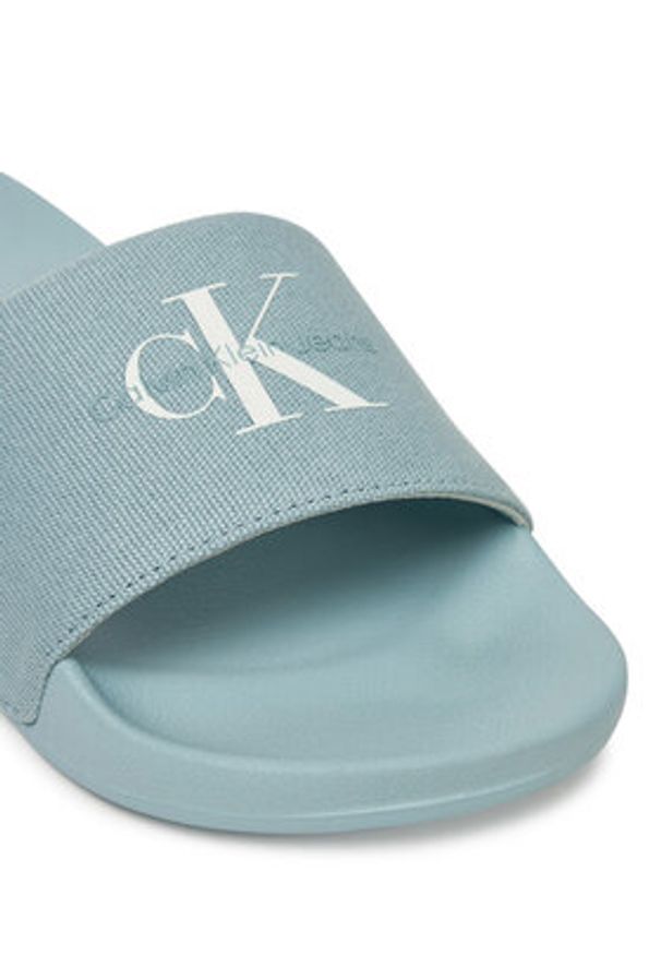 Calvin Klein Jeans Klapki Slide Monogram Wn YW0YW01835 Niebieski. Kolor: niebieski. Materiał: materiał