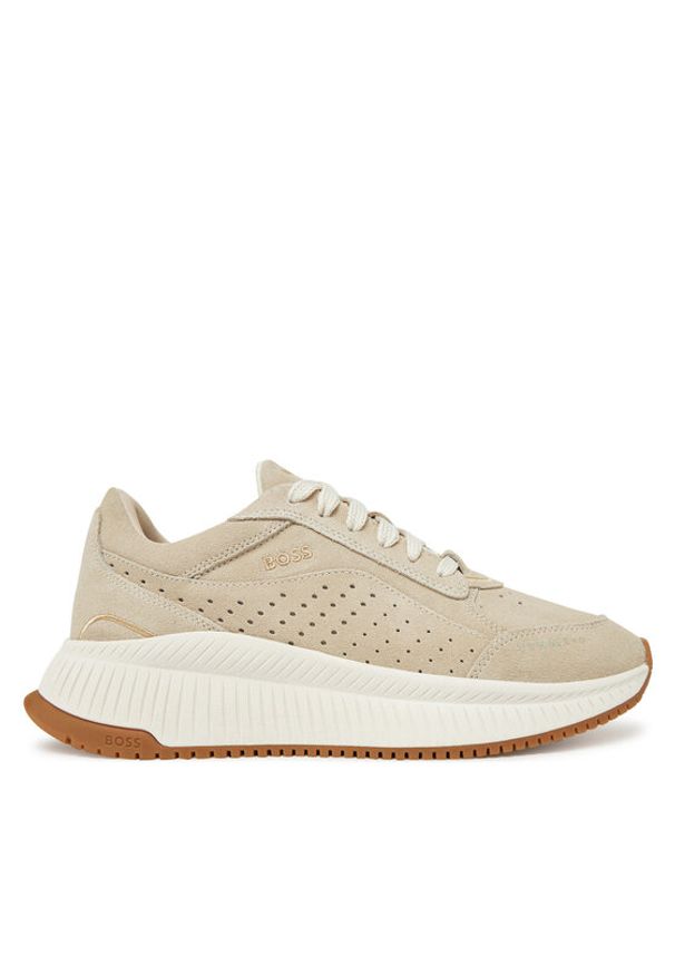 BOSS Sneakersy Ttnmevo 50536421 Beżowy. Kolor: beżowy. Materiał: zamsz, skóra