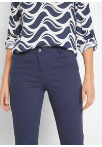 bonprix - Spodnie ze stretchem 7/8. Kolor: niebieski. Materiał: materiał #2