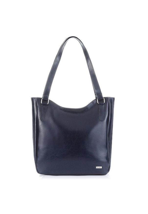 Skórzana torebka damska granatowa PAOLO PERUZZI Z-09-NAVY. Kolor: niebieski. Materiał: skórzane