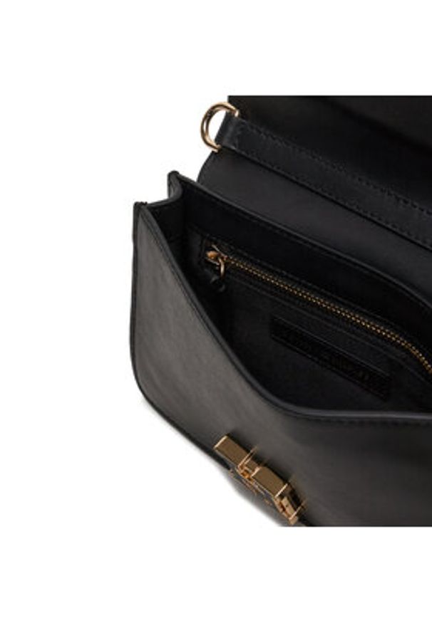 TOMMY HILFIGER - Tommy Hilfiger Torebka Pushlock Leather Small Crossover AW0AW15227 Czarny. Kolor: czarny. Materiał: skórzane